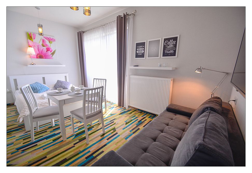 1 - Zimmer Wohnung für 2-3 Personen mit Meerblick - ul. Uzdrowiskowa - Appartements zu vermieten, Swinoujscie, Strand, Promenade, Parkplatz