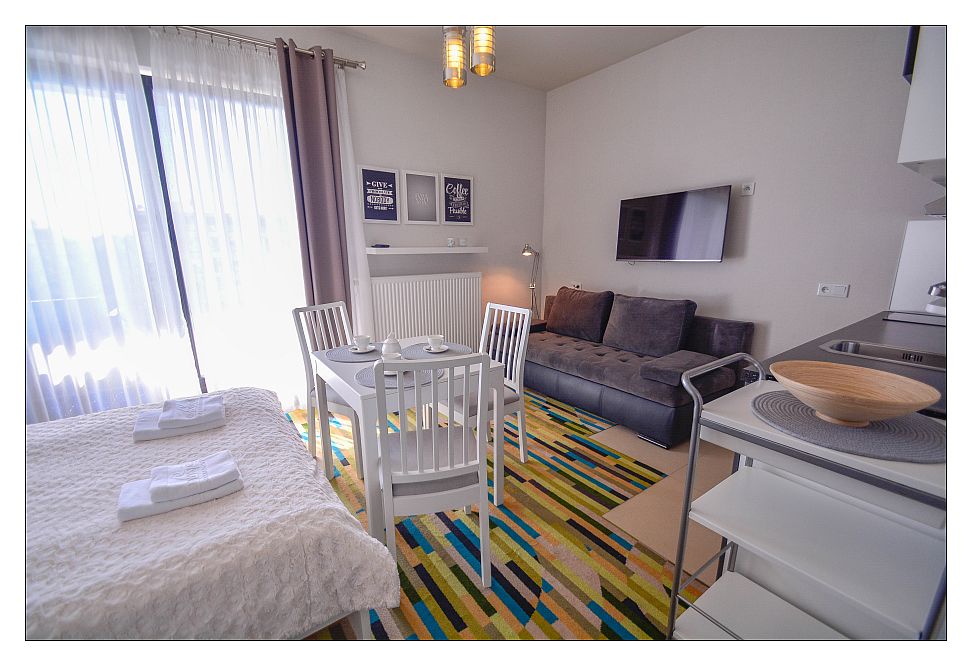 1 - Zimmer Wohnung für 2-3 Personen mit Meerblick - ul. Uzdrowiskowa - Appartements zu vermieten, Swinoujscie, Strand, Promenade, Parkplatz
